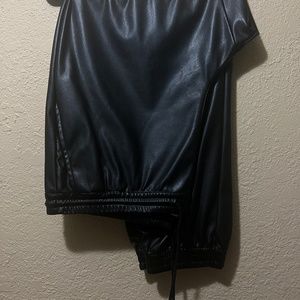 Leather joggers